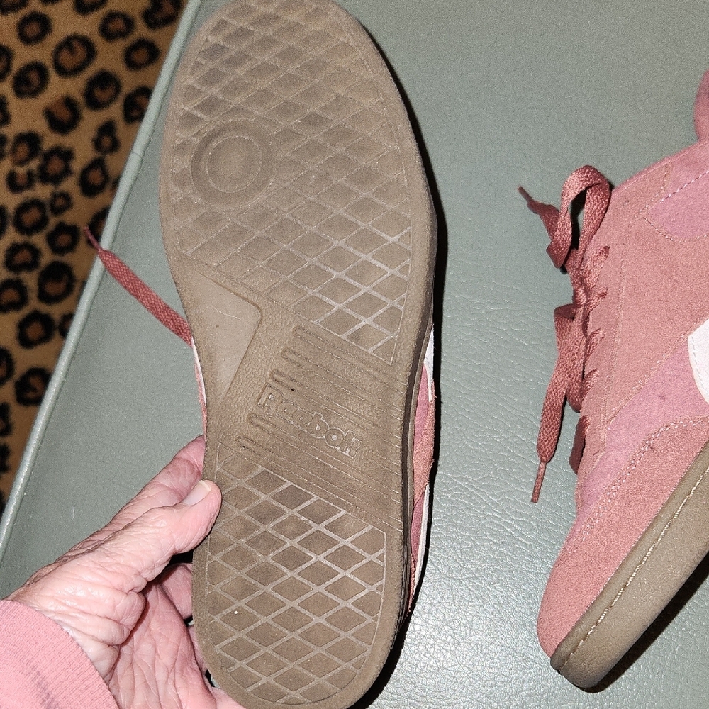 Reebok Rose Suede Sneakers with White Stripes - Picture 11 of 12